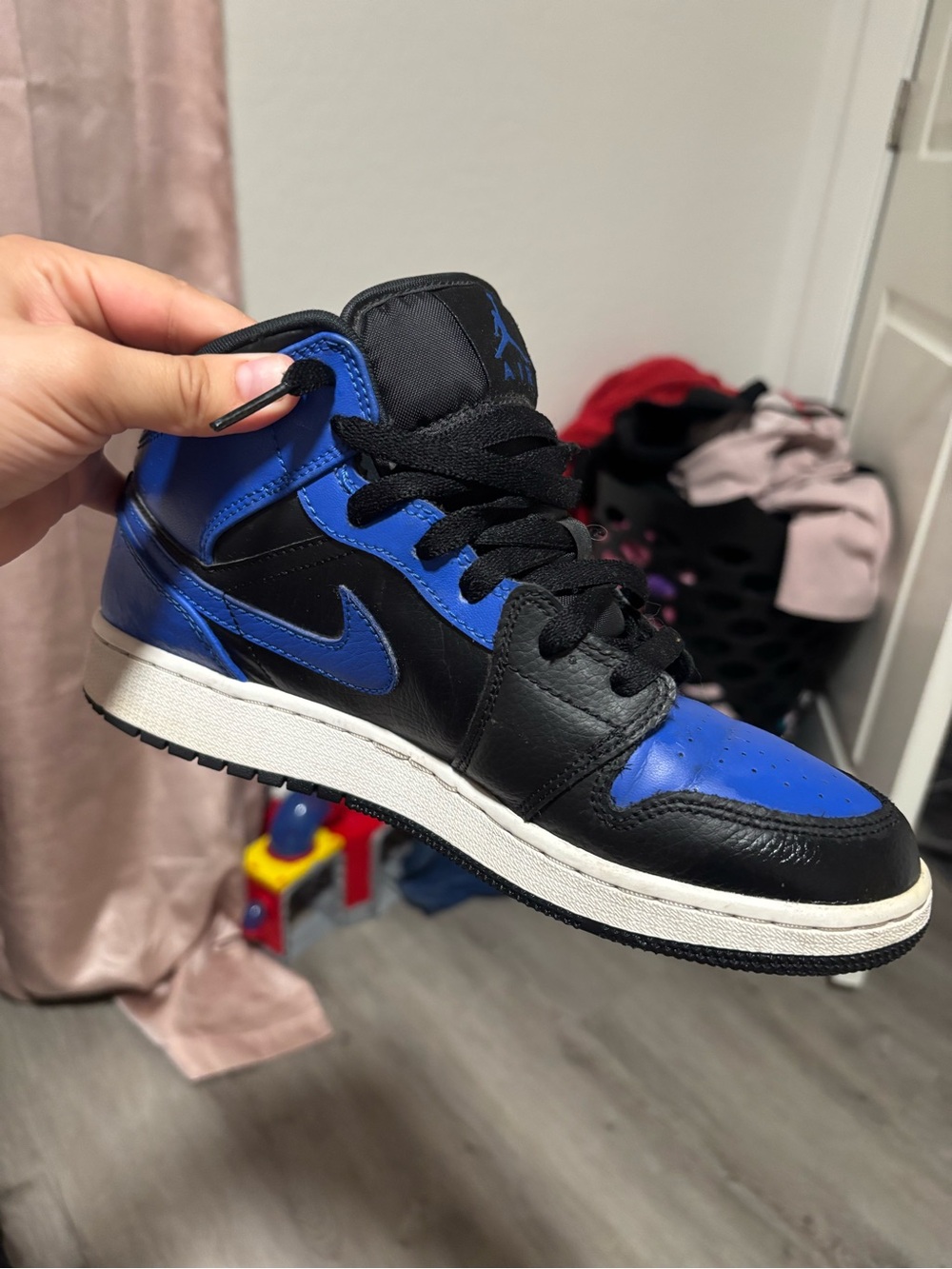 Jordan Kids' High-Top Sneakers in Black and Blue